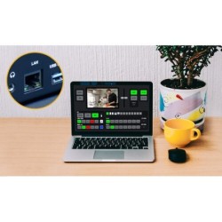 Feelworld L4 Mezclador de Video | Switcher profesional HDMI con 4 canales, multiview y streaming USB para directo