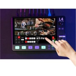 Feelworld L4 Mezclador de Video | Switcher profesional HDMI con 4 canales, multiview y streaming USB para directo