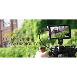 Feelworld Monitor LUT5 5" | Monitor táctil 4K HDMI de 5” con brillo de 3000 nits para grabación en exteriores