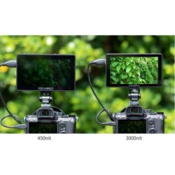 Feelworld Monitor LUT5 5" | Monitor táctil 4K HDMI de 5” con brillo de 3000 nits para grabación en exteriores