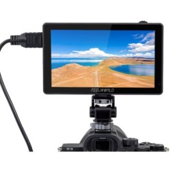 Feelworld Monitor LUT5 5" | Monitor táctil 4K HDMI de 5” con brillo de 3000 nits para grabación en exteriores