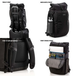 Tenba Mochila Fulton V2 16L Negra | Mochila fotográfica compacta y segura para cámaras DSLR y mirrorless