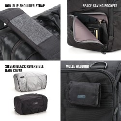 Tenba Bolsa de Hombro Cineluxe V2 24 Negra | Bolsa profesional de gran capacidad para cámaras de video y accesorios
