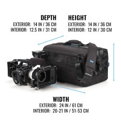 Tenba Bolsa de Hombro Cineluxe V2 24 Negra | Bolsa profesional de gran capacidad para cámaras de video y accesorios
