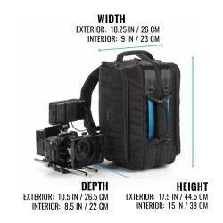 Tenba Mochila Cineluxe V2 16 Negra | Mochila profesional para cámaras de video y accesorios