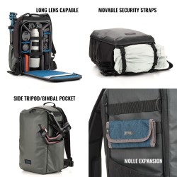 Tenba Mochila Solstice V2 24L Gris | Mochila fotográfica de gran capacidad y protección