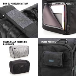 Tenba Bolsa de Hombro Cineluxe V2 24 Negra Hightop | Bolsa de transporte profesional para cámaras de cine y video