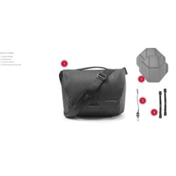 Peak Design Everyday Messenger 13L Negro Estuche | Bolso bandolera profesional para cámara, portátil y accesorios diarios